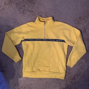 Supreme world famous half zip sweater (yellow)
